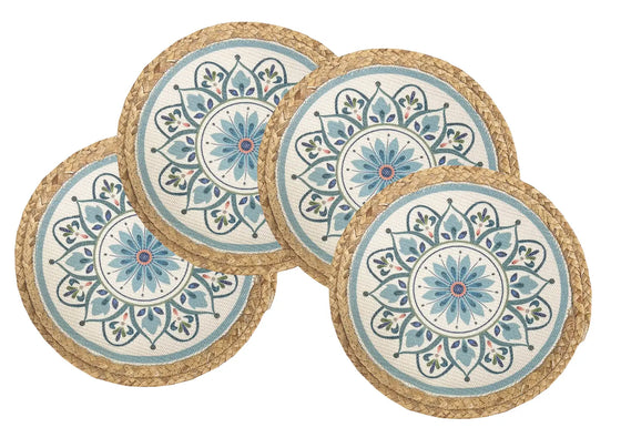 Copy of Lana Mandala Round Placemat in Green Floral