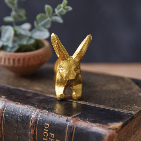 Golden Mini Bunny Figurines (Set of 4)