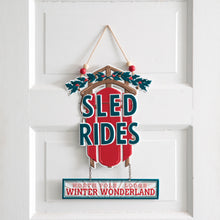  Sled Rides Hanging Wall Sign