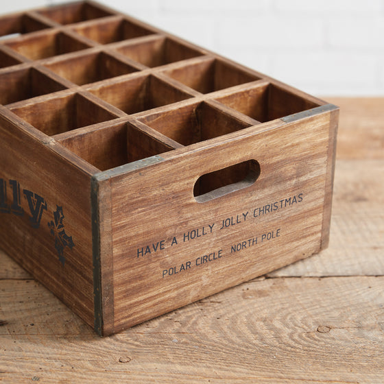 Holly Jolly Divided Beverage Crate