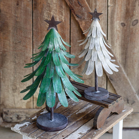 Rustic Metal Christmas Trees (Set of 2)