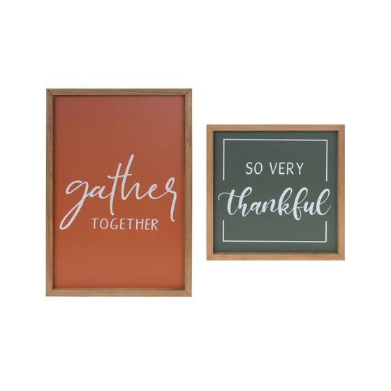 Gather and Thankful Sign Set
