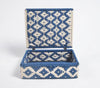 Madelyn Handwoven Recycled Cotton Box in Blue