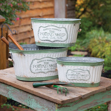  Rustic Potting Shed Buckets (Set of 3)