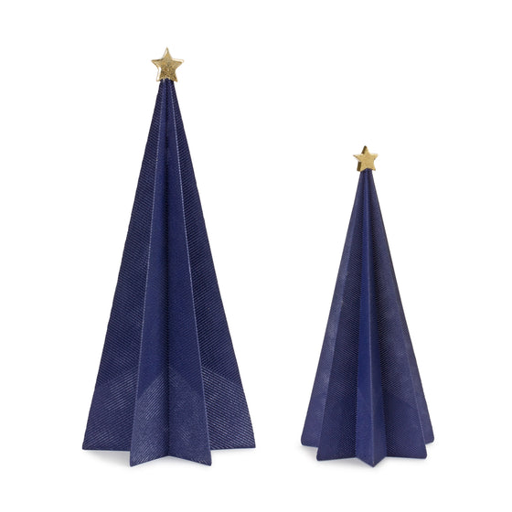 Folded Christmas Tree in Blue (Set of 2)