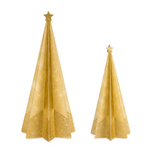  Folded Christmas Tree in Gold (Set of 2)