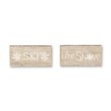  Let It Snow and Ski Plaque (Set of 2)