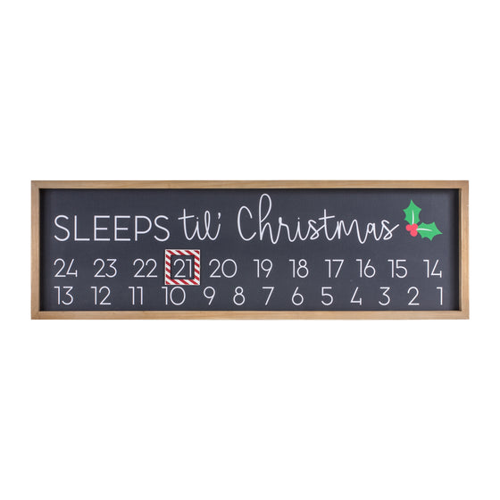 Sleeps 'til Christmas Countdown Sign