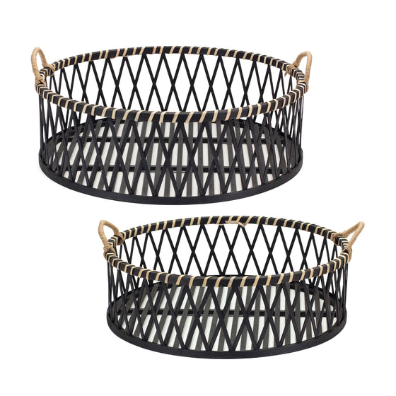 Bamboo Basket Trays (Set of 2)