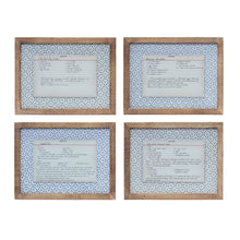  Framed Recipe Card (Set of 4)