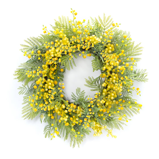 Riley Fern and Mimosa Wreath