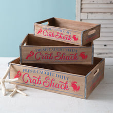 Crab Shack Wood Crates (Set of 3)