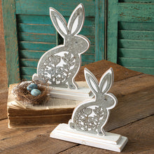  Lucinda Wooden Bunnies with Metal Cutouts (Set of 2)