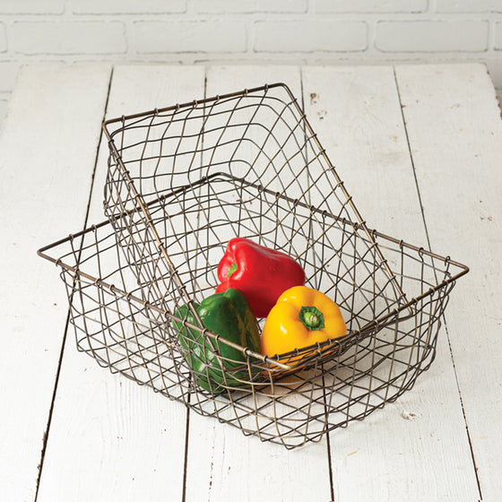Set of Two Storage Wire Baskets