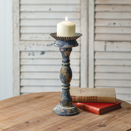 Large Distressed Candle Stand